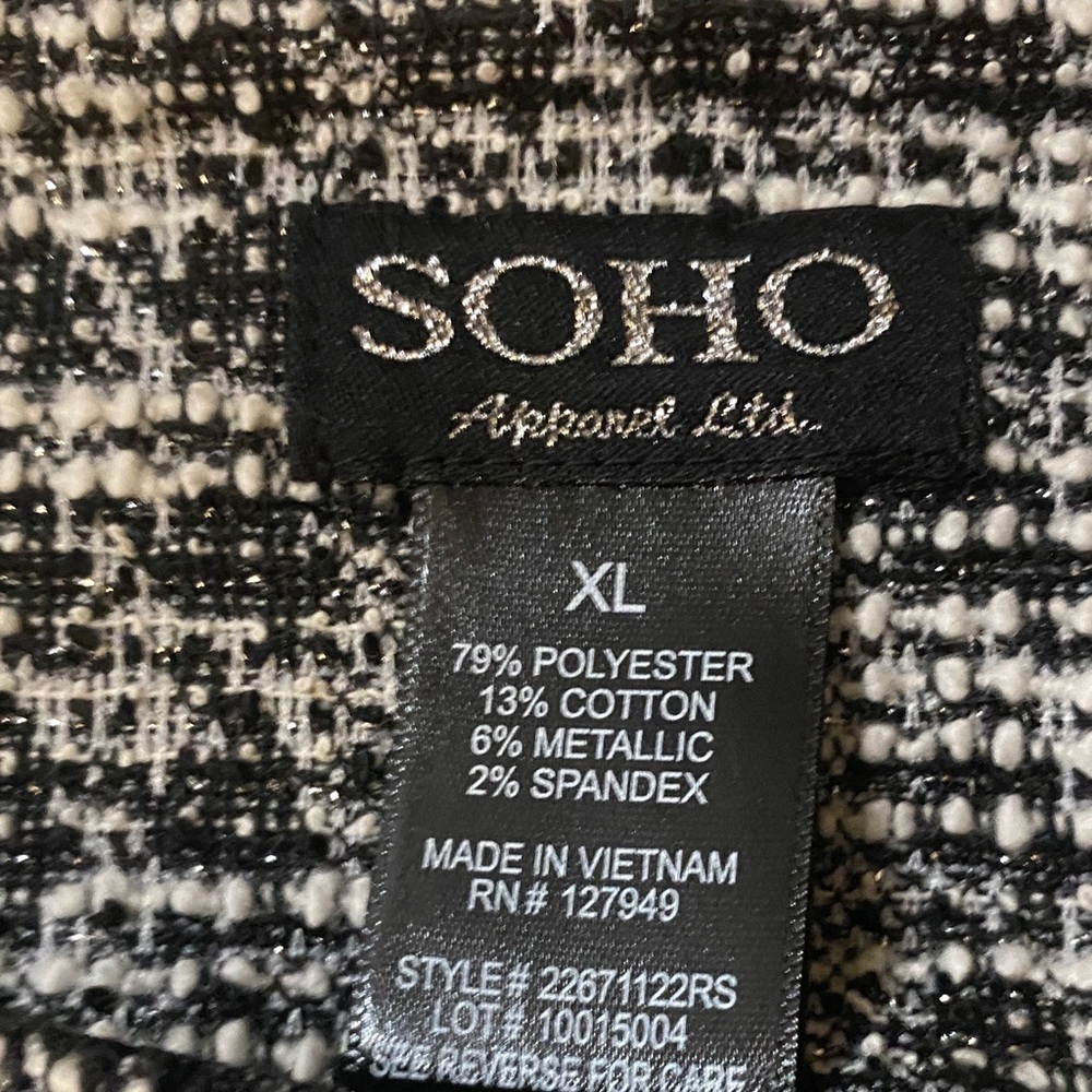 Soho Black and White Tweed Pencil Skirt - Picture 2 of 5